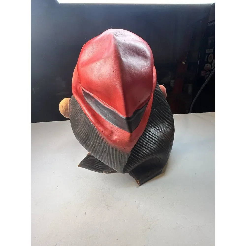 VTG Topstone‎ Ugly Fat Man Bug Eyes Bulging Scary Red Hat Halloween Rubber Mask